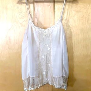 Beautiful blush pink lace and chiffon tank top
